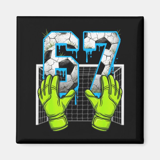 Imán Drip de fútbol 67 Seis Siete Funny Gen Alpha Meme  (Frente)