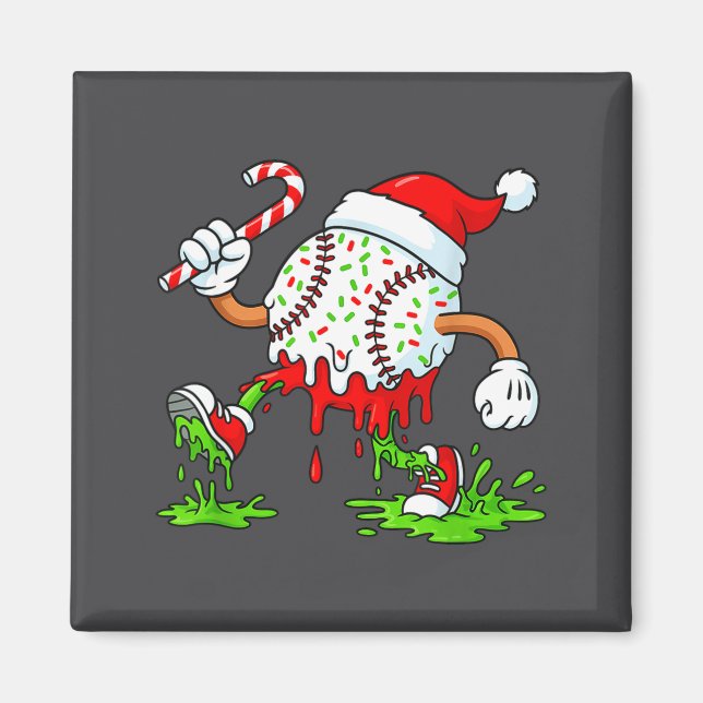 Imán Dripng Ice Cream Baseball Santa Hat, Xmas Pajama K (Frente)