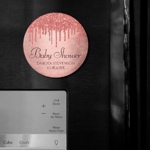 Imán Dripping Peach Glitter   Terra Cotta Coral Shower