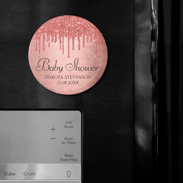 Imán Dripping Peach Glitter | Terra Cotta Coral Shower (Subido por el creador)