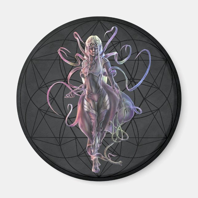 Imán Drow Matron Round Magnet (Frente)