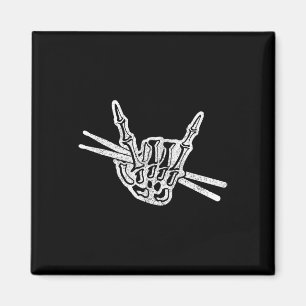 Imán Drummer Halloween Skeleton Rock Hand Roll Drum