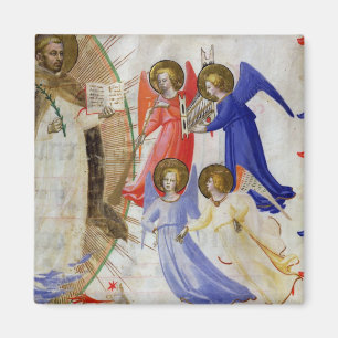 Imán ds 558 f.67v St. Dominic con cuatro ángeles musica