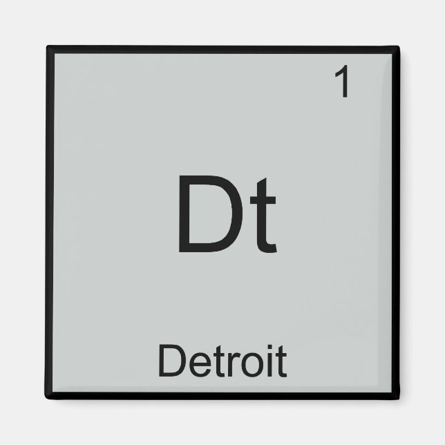 Imán Dt - Símbolo de elemento de química de la ciudad d (Frente)