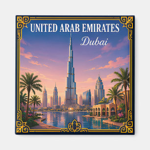 Imán 🌇 Dubái Emiratos Árabes Unidos Recuerdo De La Vis