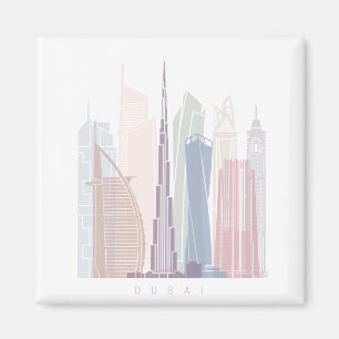 IMÁN DUBAI SKYLINE POSTER PASTEL