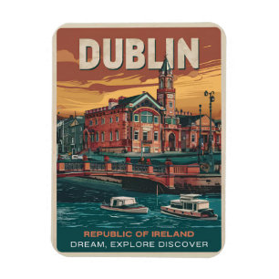 Imán Dublín antiguo regalos de viaje de la República de