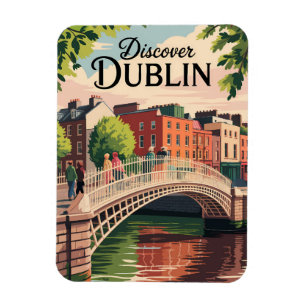 Imán Dublín Irlanda Ilustracion Viajes de arte