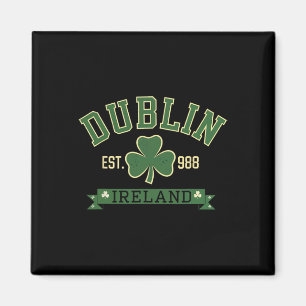 Imán Dublín Irlanda Trébol Hoja Trébol Día de San Patri