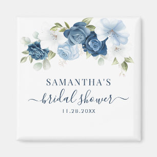 Imán Ducha de Novia Floral Botánica Polvo Azul