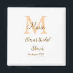 Imán ducha de novia monograma naranja añadir nombre mod<br><div class="desc">diseño hermoso</div>
