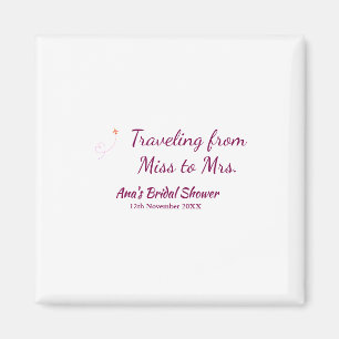 Imán Ducha de novias de viaje añada fecha de caducidad 