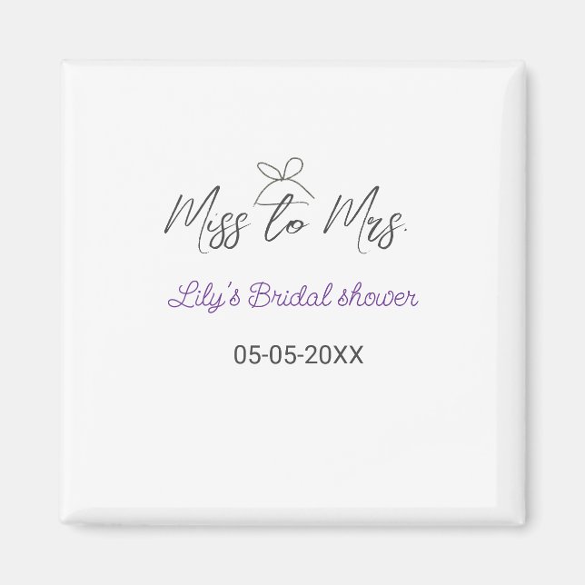 Imán ducha de soltera de señorita a sra agregar nombre  (Frente)