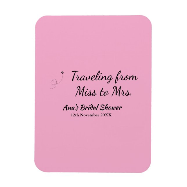 Imán Ducha de viaje nupcial agregar nombre fecha señori (Vertical)