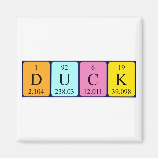 Imán Duck periodic table name magnet (Frente)