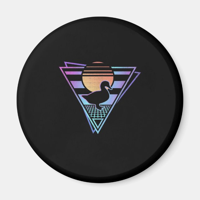 Imán Duck Retro 80 EDM Synthwave Gift T-Shirt (Frente)
