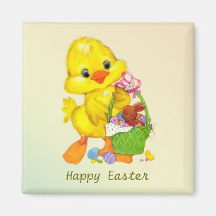 Imán Duckling, huevos y conejito Easter Magnet