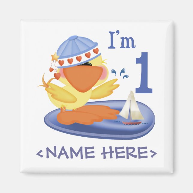 Imán Ducky Boy 1er cumpleaños (Frente)