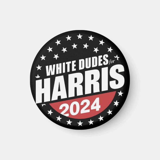 Imán Dudes Blancas Para Las Elecciones De Kamala Harris (Frente)