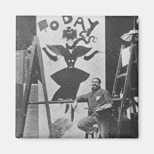 Imán Dudley Hardy pintando a un poster (Frente)