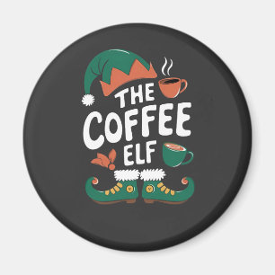 Imán Duende del café Navidad Divertido Cafeína Amantes 