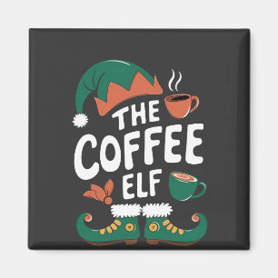 Imán Duende del café Navidad Divertido Cafeína Amantes 