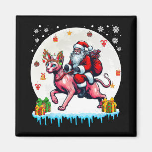 Imán Dueño de Navidades de gatos de renos de Santa Ridi