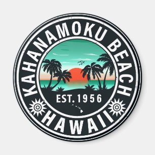 Imán Duke Kahanamoku Beach Hawaii Retro Sunset Souvenir