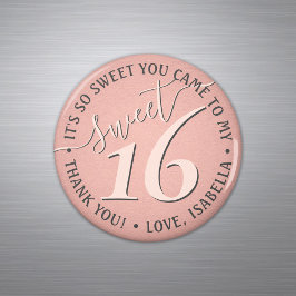 Imán Dulce 16º cumpleaños Rosa Gracias Por El Favor De 
