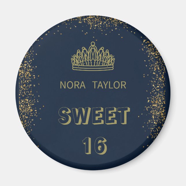 Imán "Dulce 16 Soirée: Glam, Glitz y Good Times" (Frente)