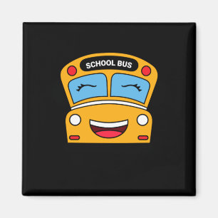 Imán Dulce Autobús Escolar Sonriente Vehículo Divertido