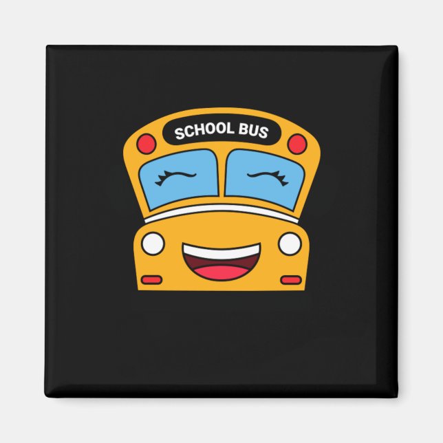 Imán Dulce Autobús Escolar Sonriente Vehículo Divertido (Frente)