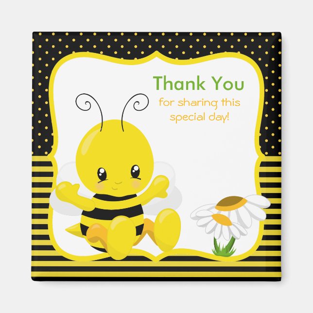 Imán Dulce Bebé Abeja Gracias Magnet (Frente)