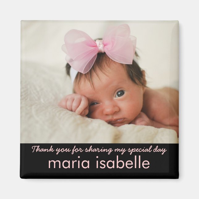 Imán Dulce Bebé Foto Keepsake Gracias Magnet (Frente)