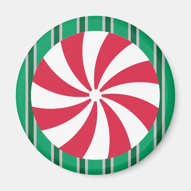 Imán Dulce De Caramelo De Menta Navideño Divertido Y El (Frente)