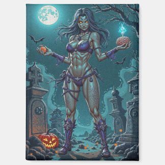 Imán Dulce de Halloween o Novia Zombi con Cerebros