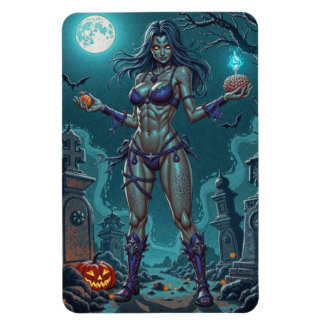 Imán Dulce de Halloween o Novia Zombie con Cerebros