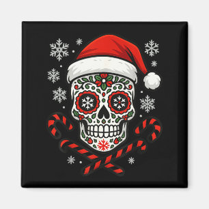 Imán Dulce de Navidad Calavera Cráneo Sombrero de Santa