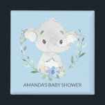 Imán Dulce Elefante Baby Shower Favnet<br><div class="desc">Magnate elefante adorable para una ducha de bebé para niños. Cambie el fondo haciendo clic en el personalizar y utilice nuestro selector de color!. Visite nuestra tienda para ver toda nuestra colección de elefantes dulces.</div>