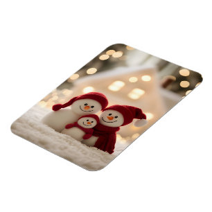 Imán Dulce familia de muñeco de nieve invierno Navidad