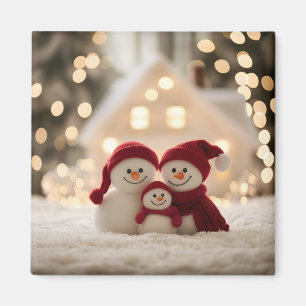 Imán Dulce familia de muñeco de nieve Navidad de invier