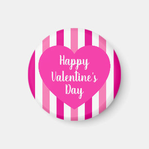 Imán Dulce Feliz Día de San Valentín Rosa Caliente Raya