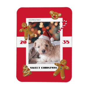 Imán Dulce foto personalizada de Navidad de mascota lin