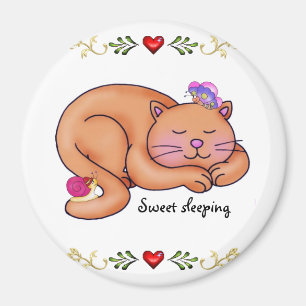 Imán Dulce gatito dormido