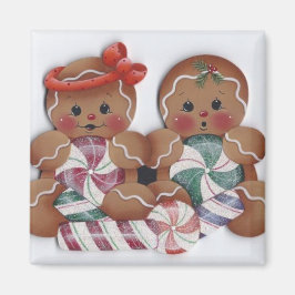 Imán Dulce Gingerbread Candy Twins Kitchen Magnet