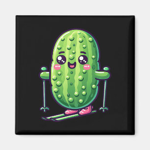 Imán Dulce Pepino En Esquís Vibraciones De Montaña Kawa