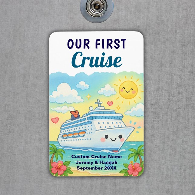 Imán Dulce Personalizado Nuestra Primera Puerta de Cabi (Cute Custom Our First Cruise Stateroom Cabin Door Magnet
)