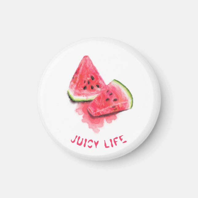 Imán Dulce Rojo Jugoso Pieces de sandía Tasty - Dibujo (Frente)