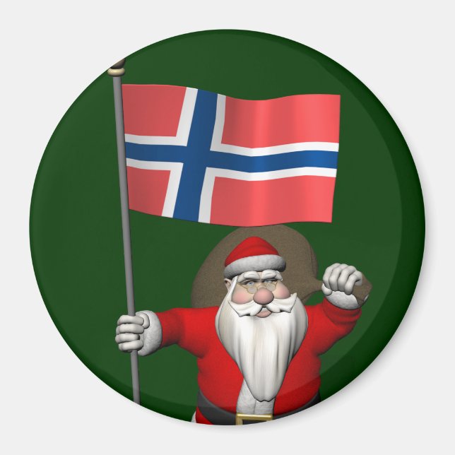 Imán Dulce Santa Claus Con El Pendor De Noruega (Frente)