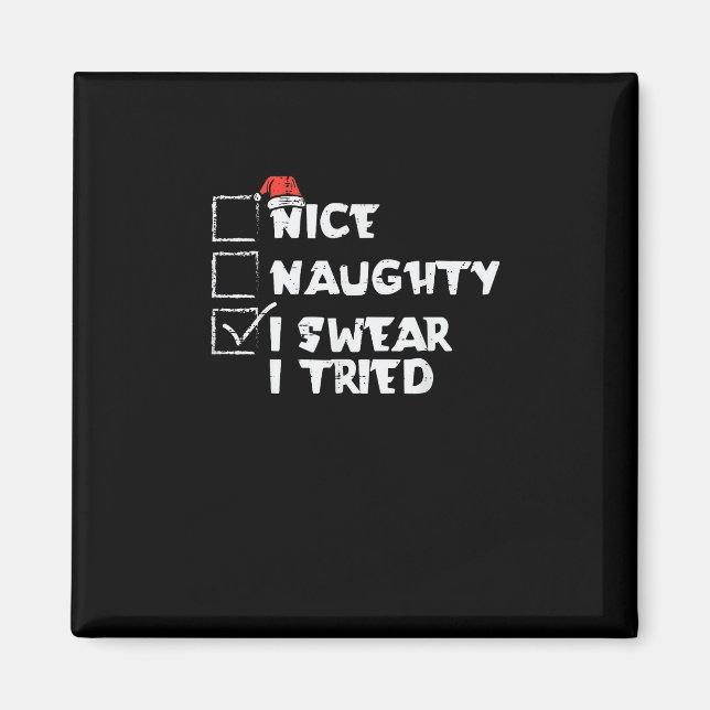 Imán Dulce Travieso Me Esforcé Humor Navideño  (Frente)